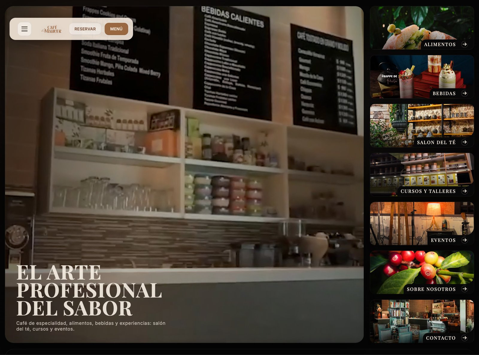 Sitio web de Café Mahuer